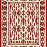 Artisan Floral Mosaic Interlocking Petal Array Folk Style(Ivory)