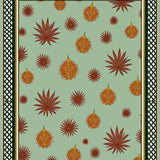 Enchanted Forest Pinecone Motif with Houndstooth Edge Accent(Green)