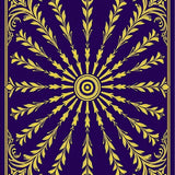 Intricate Floral Composition with Radiating Leaf(Purple)