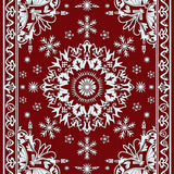 Winter Snowflake Tapestry with Crystalline Motifs(Red)