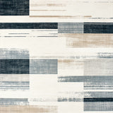 Elegant Faded Stripe Area Runner With Muted Beige and Slate Abstract Lines(Gray)