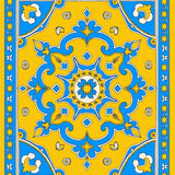 Mediterranean Mosaic Heritage Elegant Medallion Tapestry(Yellow)