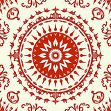Sunburst Medallion Accent Plush Festive Elegant(Red)