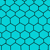 Hexagon Honeycomb Grid with Modern Interlocking(Blue)