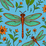 Dragonfly Meadow with Delicate Wing Details (Blue) - ODIKA