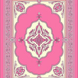 Traditional Paisley Teardrop Cascade with Ornamental Border Framework(Pink)