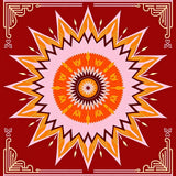 Sunburst Medallion Festive Floor(Red)