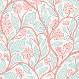 Charming Springtime Petal Mosaic with Intertwined Leafy Branches(Pink)