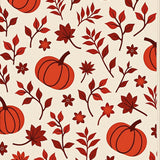 Earthy Mosaic Design Featuring Abstract Pumpkin and Vine(Orange)