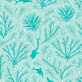 Tropical Fish Mosaic with Underwater Garden Vines(Ivory)