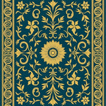 Ornate Garden Scrollwork with Intertwined Leaves and Subtle Floral Highlights (Gold) - ODIKA