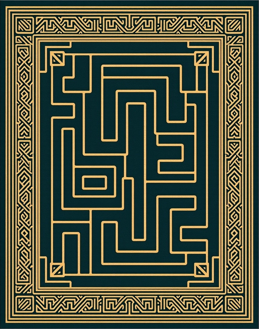 Ancient Mosaic Labyrinth Timeless Artifact Treasure (Gold) - ODIKA