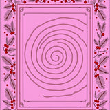 Festive Evergreen Delight with Holly Leaf Flourish(Pink)