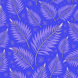Whispering Fern Tangle with Stylized Botanical Flourish (Blue)