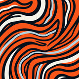 Abstract Wavy Stripes Contemporary Artistic Flowing Design(Orange)