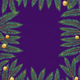 Feathered Fir Branches and Pinecone Arrangement Design(Purple)