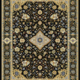 Elegant Black Floral Medallion(Black)