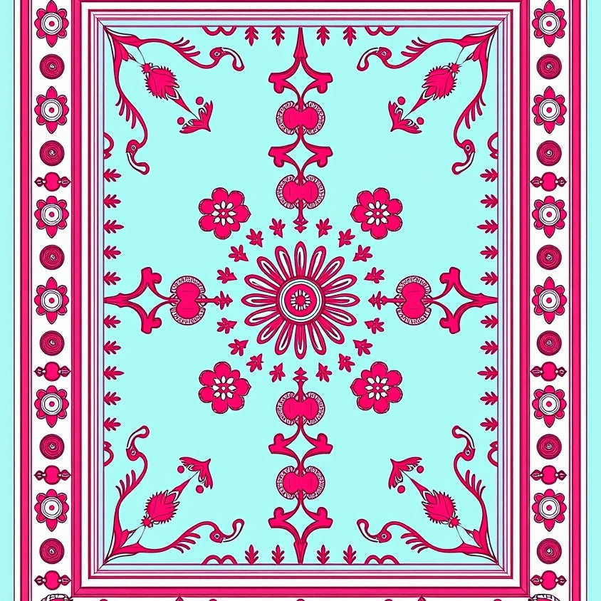 Josette Medallion Decorative Floral Vintage Inspired (Pink) - ODIKA