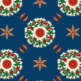Christmas Wreath Medallion Design Celebration Floor Accent(Blue)