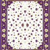 Fluffy Rectangle Abstract Floral Motifs(Purple)