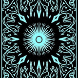 Enchanting Floral Lattice Radiating From Sunburst(Black)