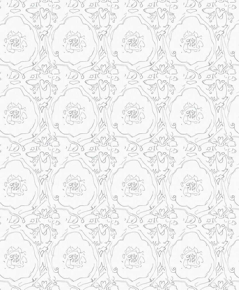 Interlocking Lattice with Subtle Floral Motifs and Contemporary Detailing (Gray) - ODIKA