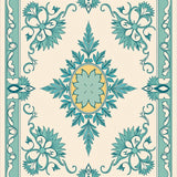 Elegant Contrast Floral with Delicate Swirling Vines and Faded Boho (Ivory)