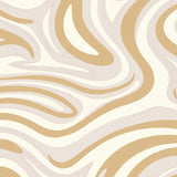 Flowing Wave Motif Modern Minimalist Art(Beige)