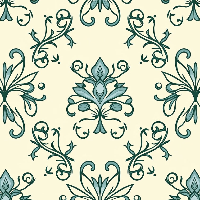 Enchanting Floral Symphony Damask Nouveau Inspired Jewel (Ivory) - ODIKA