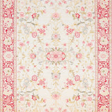 Chic Washable Area Rug Featuring Delicate Flower Design(Beige)