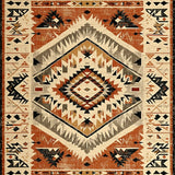 Earth Tone Southwestern With Interlocking And Angular Shapes(Brown)