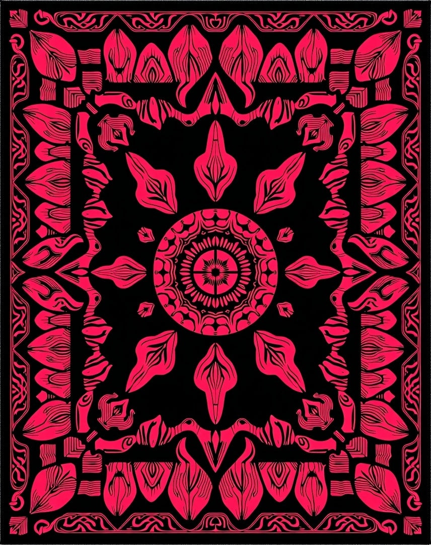 Elaborate Centerpiece with Symmetrical Petal Arrangements (Black) - ODIKA