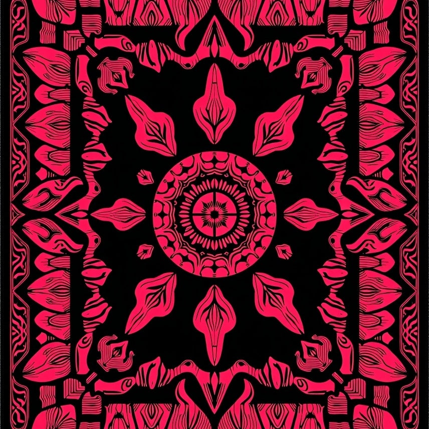 Elaborate Centerpiece with Symmetrical Petal Arrangements (Black) - ODIKA