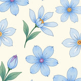 Abstract Watercolor Bloom with Faded Elegance (Light Blue) - ODIKA