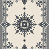 Medallion with Intricate Floral Motifs Central Design(Beige)