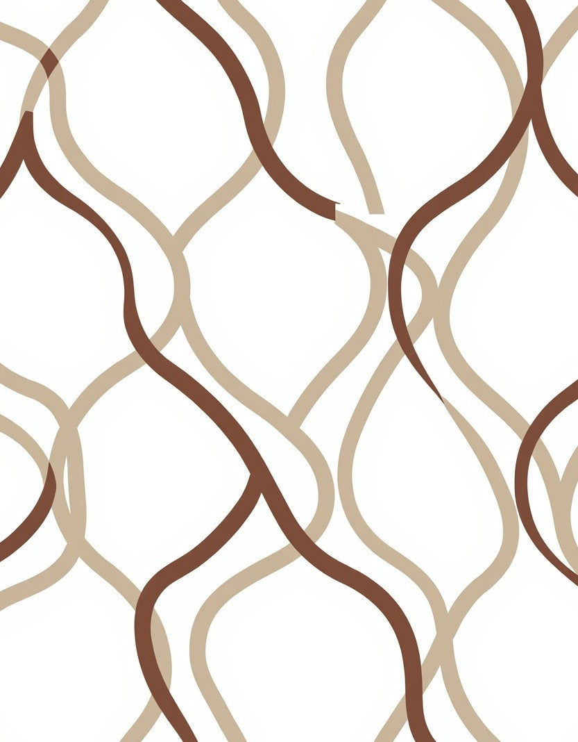 Artisan Interlocking Chevron Motif Luxe Patterned Floor Cover (Brown) - ODIKA