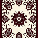 Vintage Rose Garden Medallion with Swirling Botanical Flourishes(Maroon)