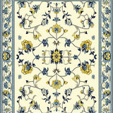 Lightweight Area Non Slip Low Pile Vintage Flower Design(Beige)