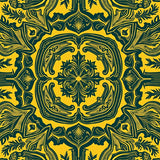 Holiday Forest Interlocking Arabesque with Gold Filigree Highlights(Yellow)