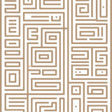 Modern Interlocking Maze with Nordic Inspired Minimalist Motifs(Brown)