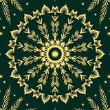 Festive Evergreen Medallion Holiday Floor(Green)