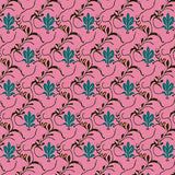 Classic Ornamental Featuring Repeating Vine and Floral (Pink)