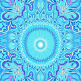 Dreamlight Kaleidoscope Interlocking Petals with Ethereal Swirls (Blue)