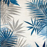 Nova Collection Blue Grey Beige Coastal Accent Area(Blue)