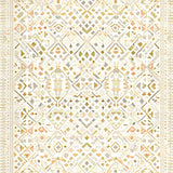 Ivory Beige Geometric Patterned Simple Care Non Shedding(Beige)