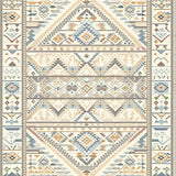 Artisan Tribal Medallion Area Showcasing Textured Layered Diamonds(Beige)