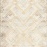 Boho Inspired Lattice Area with Abstract Diamond and Chevron Details(Beige)