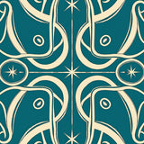 Celestial Swirl with Art Motifs and Modern Abstract Touches(Teal)