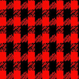 Rustic Buffalo Featuring Large Interlocking Squares(Red)