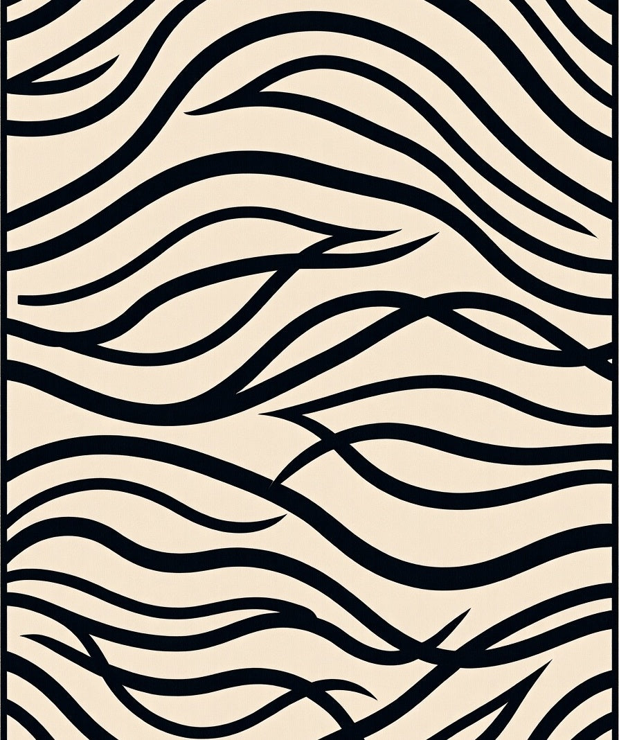 Abstract Ripple Featuring Wavy Stripes and Subtle Accents (Black) - ODIKA